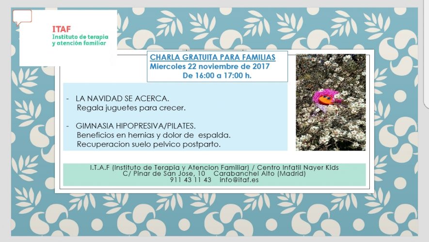 Charla gratuita para familias